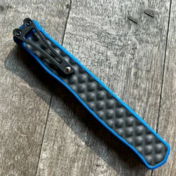 HERETIC CLERIC 2 OTF AUTO- DOUBLE EDGE - BLUE HANDLE- TEXTURED BLACK INLAY- DLC BLACK PLAIN EDGE BLADE H020-4A-BLU -GEARBARREL Sales 26B4CACB 6BCF 4D1C AA6E 945C14815289 1 105 c