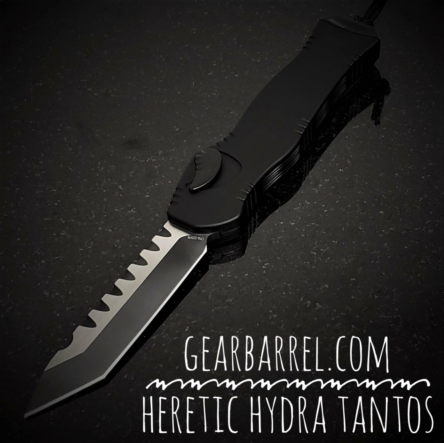 2020 Heretic Knives Hydra OTF Black Tanto (3.625" 2 Tone DLC) 3 2020 Heretic Knives Hydra OTF Black Tanto (3.625" 2 Tone DLC)