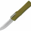 Heretic Knives Cleric Tanto OTF Automatic Knife Green (3.5" Stonewash) -GEARBARREL Sales Heretic Knives Cleric Clip Point Green SW BHQ 78825 er thumb