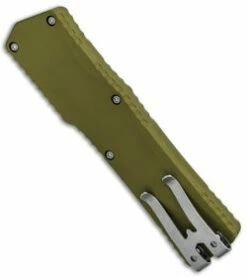 Heretic Knives Green Cleric T/E Automatic OTF D/A Knife (3.5in Stonewashed Plain CPM-154) HTK-H015-2A-GR -GEARBARREL Sales Heretic Knives Cleric Tanto OTF Green SW H015 2A Green BHQ 86132 jr side thumb