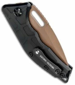 Heretic Knives Martyr Recurve Automatic Knife Black PVD Tactical (3" Bronze) H012-7A-T -GEARBARREL Sales Heretic Knives Martyr Recurve Auto Black PVD Tactical Bronze H012 7A T BHQ 81320 jr side thumb