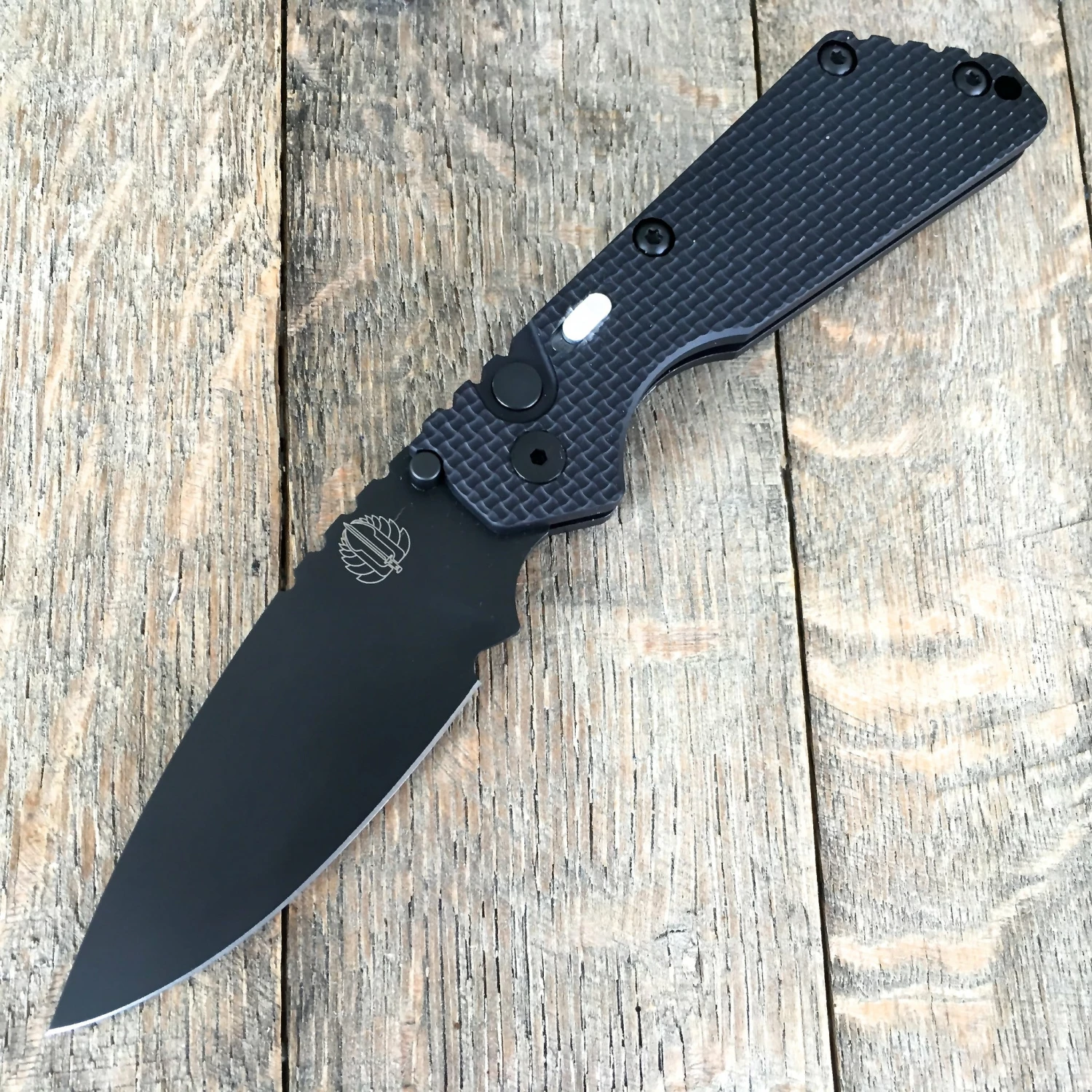 Strider + Protech SnG Automatic Knife Knurled (3.5" Black DLC 2407) 3 Strider + Protech SnG Automatic Knife Knurled (3.5" Black DLC 2407)