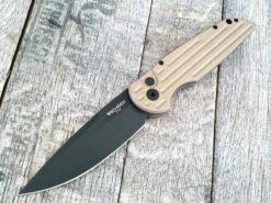 Protech Tactical Response TR-3.31 Desert Sand W/ Grooves (3.5" Black Plain)