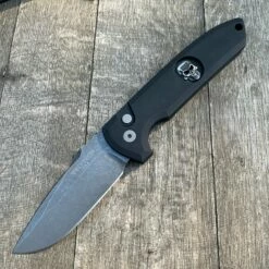 Protech Rockeye Sterling Silver Skull (3.375" Two-Tone Black) LG361-AW