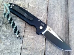 Protech Les George Rockeye Skull Knurling (3.375" Two-Tone Black) LG161 -GEARBARREL Sales IMG 5279