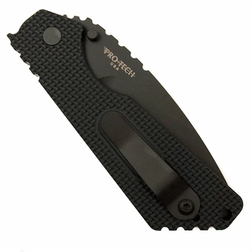 PRO-TECH STRIDER KNURL GRIP SNG AUTO KNIFE, 154CM DLC BLACK COMBO BLADE 2408 4 PRO-TECH STRIDER KNURL GRIP SNG AUTO KNIFE, 154CM DLC BLACK COMBO BLADE 2408 - Image 2