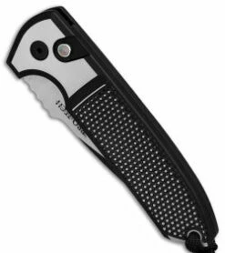 Protech Les George Rockeye Steel Custom Auto Knife Two-Tone (3.3" Black, Satin) LG-RS-8 -GEARBARREL Sales Protech Les George Rockeye Steel Custom Auto two tone black satin BHQ 31258 er spine thumb