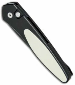 Protech Newport Tuxedo Automatic Knife Black/Ivory Micarta (3" Black) 3452 -GEARBARREL Sales Protech Newport Tuxedo Auto Black Ivory Micarta Black 3452 BHQ 80344 jr spine thumb