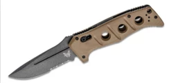 GEARBARREL Sales 40 Benchmade Adamas Automatic Knife Desert Tan G-10 (3.8" Gray Serr) 2750SGY-3