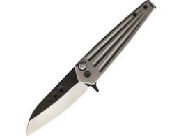 Medford Nosferatu Button Lock Tumbled Ti (Two-Tone Black Blade)
