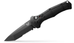 Benchmade Claymore Tanto Automatic Knife Black Grivory (3.6" Black Serr) 9071SBK