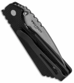 Strider + Protech PT Automatic Knife Knurled Black (2.75" Stonewash) 2305 -GEARBARREL Sales Strider Protech PT Knurled Black SW 2305 BHQ 51923 jr side 2 thumb