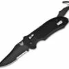 Benchmade Triage AXIS Lock Automatic Knife (3.58" Black Serr) 9170SBK -GEARBARREL Sales benchmade auto triage 9170sbk black serr thumb