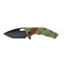 Heretic Knives Martyr Zombie Liner Lock Knife Green Splash (3" Black) -GEARBARREL Sales htk h009 6a grnsplash