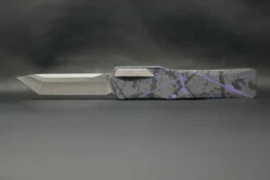 Heretic Knives Limited Splash Cleric T/E Automatic OTF D/A Knife (3.5in Stonewashed Plain 154-CM) HTK-H015-2A-PS