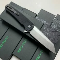 Pro-Tech Malibu Reverse Tanto Flipper Black (3.3" Stonewash) Textured Handle -GEARBARREL Sales image a465ef6b 734f 40aa b69d 2ae128df0a50