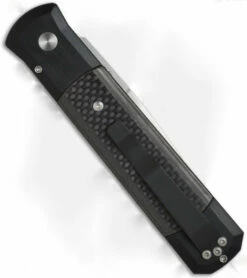 Protech Godfather Automatic Black Carbon Fiber Inlay (4" Satin) 905 5 Protech Godfather Automatic Black Carbon Fiber Inlay (4" Satin) 905 -GEARBARREL Sales pro tech 901 godfather carbon fiber back large