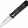 Protech Godson Automatic Knife Black/Carbon Fiber (3.15" Satin) 704 -GEARBARREL Sales protech 704 godson carbon fiber satin thumb