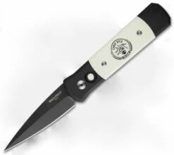 Protech Godson Chris Kyle Custom Tuxedo Automatic Knife (3.15" Black) -GEARBARREL Sales protech ck752 cm large