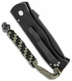 Emerson Protech E7T3 Punisher Tanto Automatic Knife (3.25" Black) -GEARBARREL Sales protech e7t3 punisher tanto black satin schmuckatelli lanyard side thumb