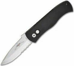 Emerson Protech CQC7-A Spear Point Auto W/ Solid Handle (3.25" Stonewash Serr)