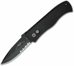 Emerson Protech CQC7-A Spear Point Auto W/ Solid Handle (3.25" Black Serr) E7A4