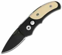 Protech Runt J4 Tuxedo Automatic Knife W/ Ivory Micarta (1.94" Black) 4452