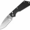 Strider + Protech SnG Automatic Knife Solid Black Aluminum (3.5" SW Serr) 2402 -GEARBARREL Sales protech strider 2402 cm thumb