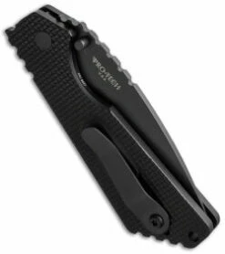 Strider + Protech SnG Automatic Knife Knurled W/Safety (3.5" Black Serr) PT 2408 -GEARBARREL Sales protech strider 2408 side cm thumb