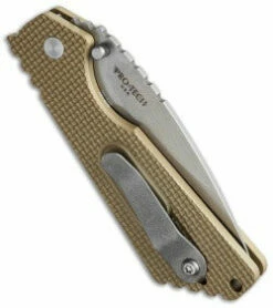 Strider + Protech SnG Automatic Knife Desert Tan Knurled (3.5" Stonewashed) -GEARBARREL Sales protech strider 2431 side cm thumb 1