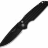 Protech Tactical Response TR-3 Automatic Knife W/Grooves (3.5" Black) BT -GEARBARREL Sales protech tr 3bt tactical response III black plain thumb