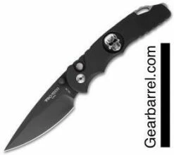 Protech Lerch TR-5 Skull Custom Spring Assisted Knife Black Blade TR5ASSISTSKULL